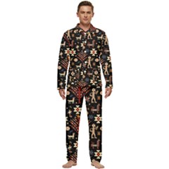 Carpet-symbols Men s Long Sleeve Velvet Pocket Pajamas Set by Gohar