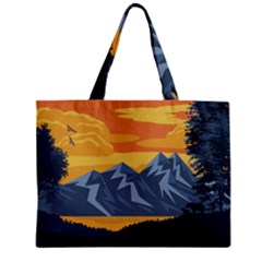 Illustration Landscape Nature Zipper Mini Tote Bag by Wegoenart