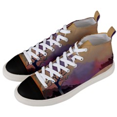 Landscape Illustration Nature Sky Men s Mid-top Canvas Sneakers by Wegoenart