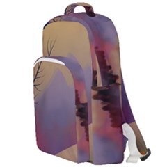 Landscape Illustration Nature Sky Double Compartment Backpack