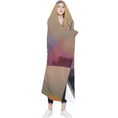 Landscape Illustration Nature Sky Wearable Blanket by Wegoenart