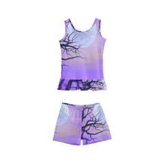 Abstract Nature Landscape Illustration Sky Clouds Kids  Boyleg Swimsuit by Wegoenart