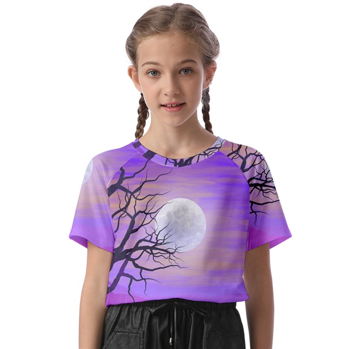 Abstract Nature Landscape Illustration Sky Clouds Kids  Basic Tee