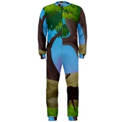 Nature Background Illustration Landscape Onepiece Jumpsuit (men) by Wegoenart