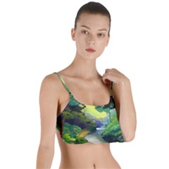 Landscape Illustration Nature Painting Layered Top Bikini Top  by Wegoenart