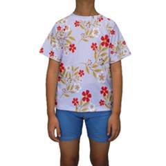 Illustration Pattern Flower Floral Kids  Short Sleeve Swimwear by Wegoenart