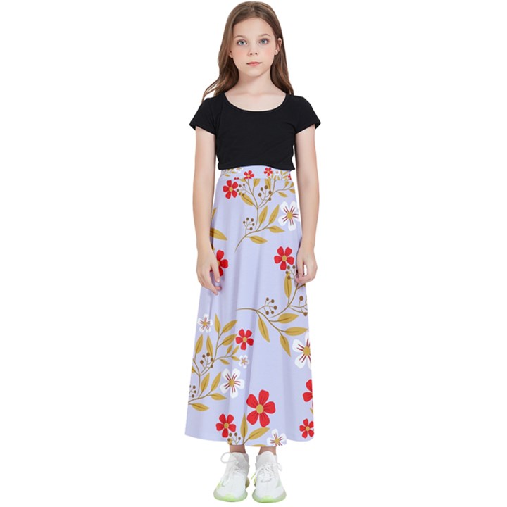 Illustration Pattern Flower Floral Kids  Flared Maxi Skirt