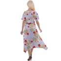 Illustration Pattern Flower Floral Cross Front Sharkbite Hem Maxi Dress View2