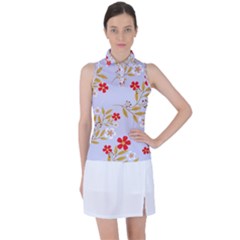 Illustration Pattern Flower Floral Women s Sleeveless Polo Tee by Wegoenart