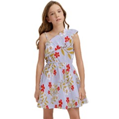 Illustration Pattern Flower Floral Kids  One Shoulder Party Dress by Wegoenart