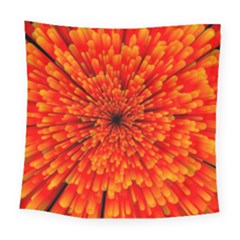 Red Orange Illustration Background Abstract Square Tapestry (large) by Wegoenart