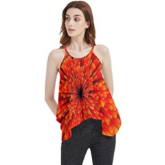 Red Orange Illustration Background Abstract Flowy Camisole Tank Top by Wegoenart