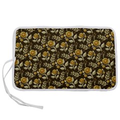 Background Flower Ornamental Art Pen Storage Case (l) by Wegoenart