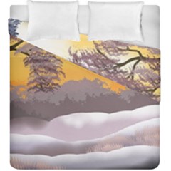 Illustration Background Landscape Duvet Cover Double Side (king Size) by Wegoenart