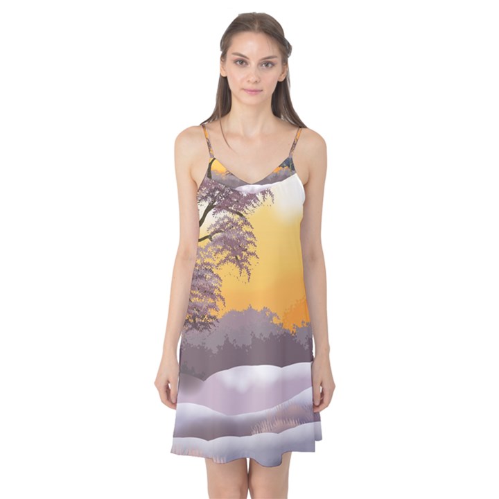 Illustration Background Landscape Camis Nightgown 