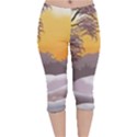 Illustration Background Landscape Velvet Capri Leggings  View1