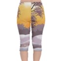 Illustration Background Landscape Velvet Capri Leggings  View2