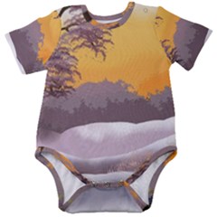 Illustration Background Landscape Baby Short Sleeve Onesie Bodysuit by Wegoenart