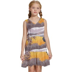 Illustration Background Landscape Kids  Sleeveless Tiered Mini Dress by Wegoenart