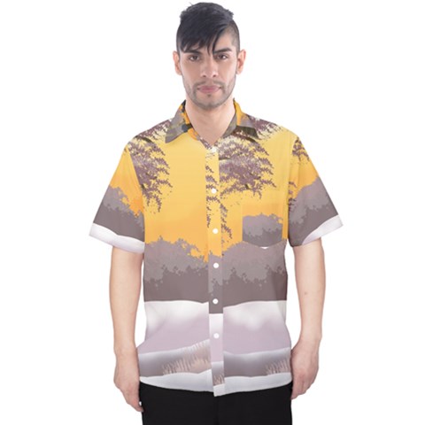 Illustration Background Landscape Men s Hawaii Shirt by Wegoenart