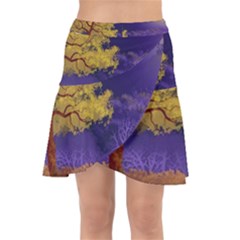 Landscape Illustration Night Light Wrap Front Skirt