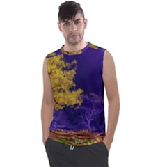 Landscape Illustration Night Light Men s Regular Tank Top by Wegoenart