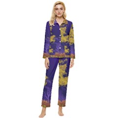 Landscape Illustration Night Light Womens  Long Sleeve Velvet Pocket Pajamas Set by Wegoenart