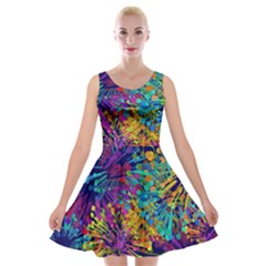 Illustration Graphics Design Art Velvet Skater Dress by Wegoenart