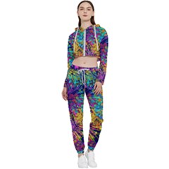 Illustration Graphics Design Art Cropped Zip Up Lounge Set by Wegoenart