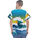 Dolphin Seagull Sea Ocean Wave Blue Water Men s V-Neck Scrub Top View2