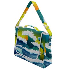 Dolphin Seagull Sea Ocean Wave Blue Water Box Up Messenger Bag by Wegoenart