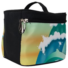 Dolphin Seagull Sea Ocean Wave Make Up Travel Bag (big) by Wegoenart