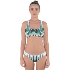 Tree Watercolor Painting Pine Forest Green  Nature Cross Back Hipster Bikini Set