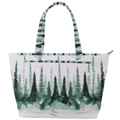 Tree Watercolor Painting Pine Forest Green  Nature Back Pocket Shoulder Bag  by Wegoenart