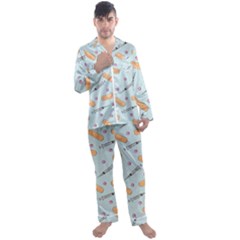 Medicine Items Men s Long Sleeve Satin Pajamas Set by SychEva