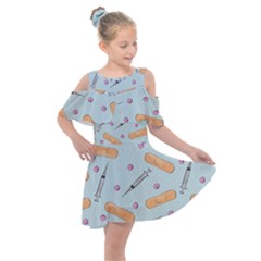 Medicine Items Kids  Shoulder Cutout Chiffon Dress by SychEva