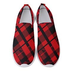 Red Plaid Women s Slip On Sneakers by GothicPunkNZ