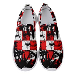 Red Checker Graffiti Women s Slip On Sneakers by GothicPunkNZ