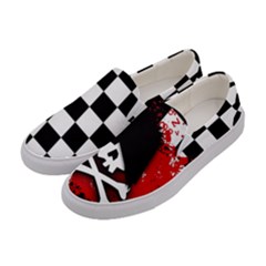 Emo Skull Checkers Women s Canvas Slip Ons by GothicPunkNZ