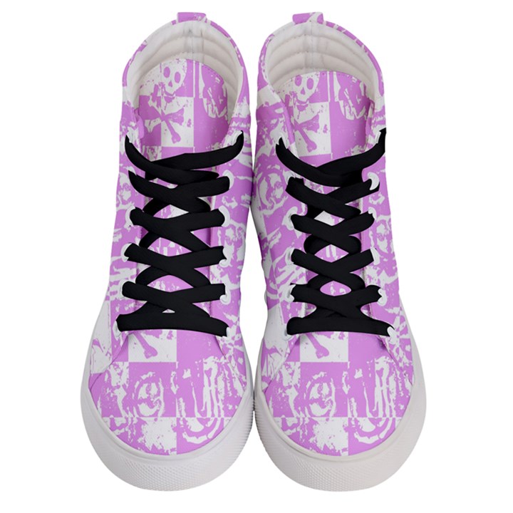 Purple Graffiti Skull Women s Hi-Top Skate Sneakers