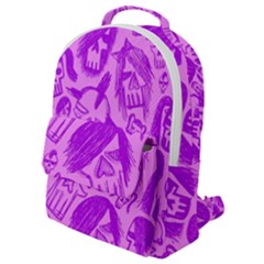 Purple Skull Sketches Flap Pocket Backpack (small) by GothicPunkNZ