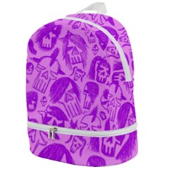 Purple Skull Sketches Zip Bottom Backpack by GothicPunkNZ