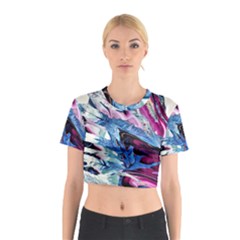 Feathers Cotton Crop Top by kaleidomarblingart