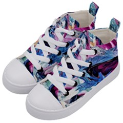 Feathers Kids  Mid-top Canvas Sneakers by kaleidomarblingart