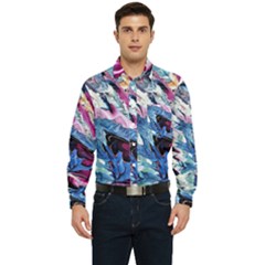 Feathers Men s Long Sleeve Pocket Shirt  by kaleidomarblingart