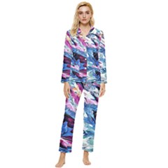 Feathers Womens  Long Sleeve Velvet Pocket Pajamas Set by kaleidomarblingart