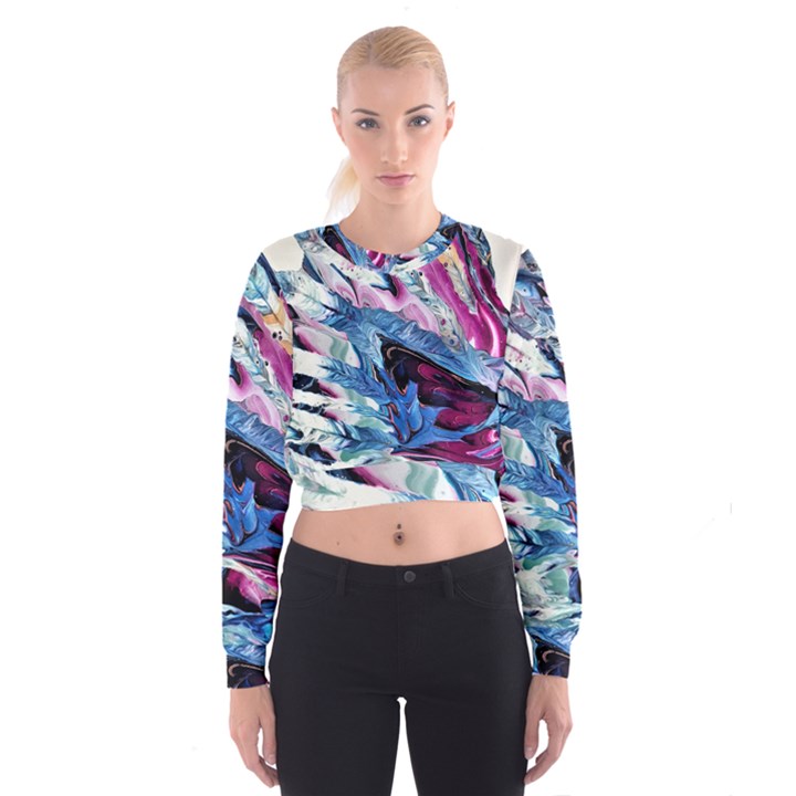 Feathers Cropped Sweatshirt