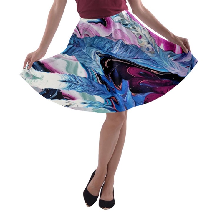 Feathers A-line Skater Skirt