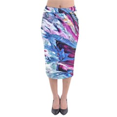 Feathers Velvet Midi Pencil Skirt by kaleidomarblingart