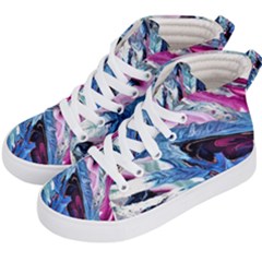 Feathers Kids  Hi-top Skate Sneakers by kaleidomarblingart